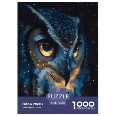 Eule Puzzle 1000-teilige Schwer Puzzle Spielzeug Pädagogisches Spiel Impossible Herausforderung Spielzeug Für Erwachsene Und Kinder Ab 12 Jahren 70x50cm/1000pcs von ChengzeTCo